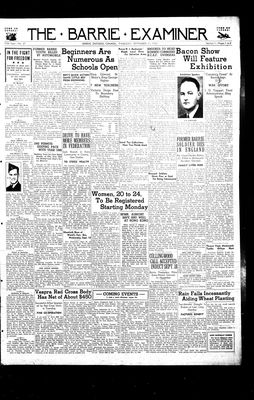 Barrie Examiner, 10 Sep 1942