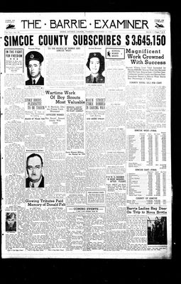 Barrie Examiner, 12 Nov 1942