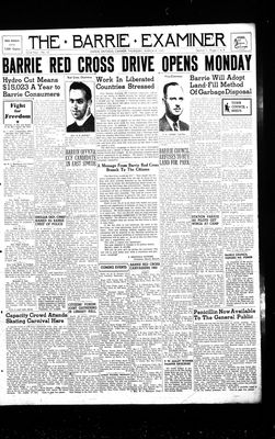 Barrie Examiner, 8 Mar 1945