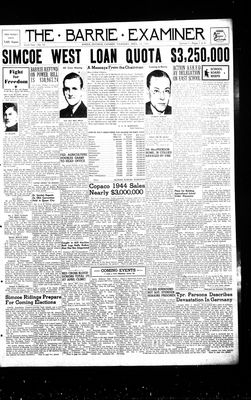 Barrie Examiner, 12 Apr 1945