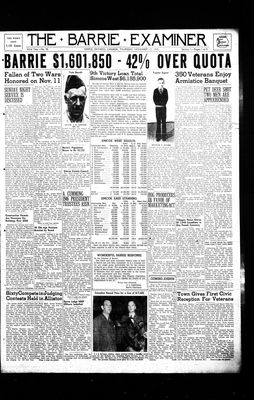 Barrie Examiner, 15 Nov 1945