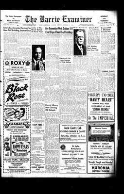 Barrie Examiner, 9 Oct 1950