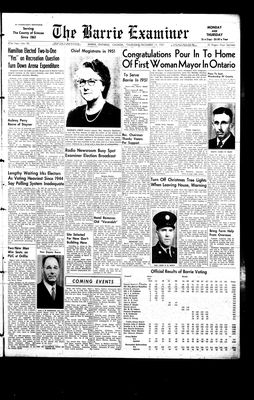 Barrie Examiner, 14 Dec 1950