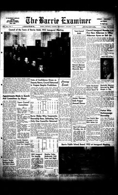 Barrie Examiner, 9 Jan 1952