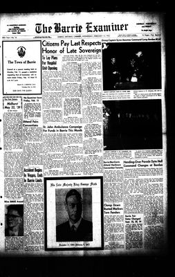 Barrie Examiner, 13 Feb 1952