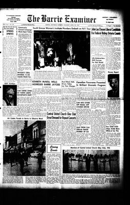 Barrie Examiner, 28 Apr 1952