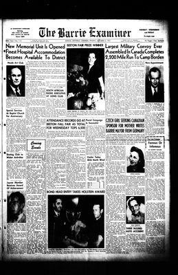 Barrie Examiner, 3 Oct 1952