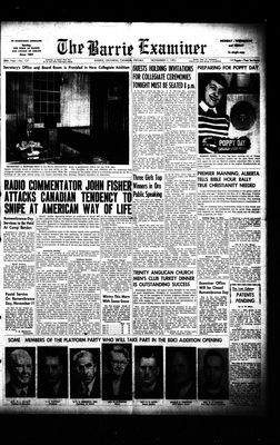 Barrie Examiner, 7 Nov 1952