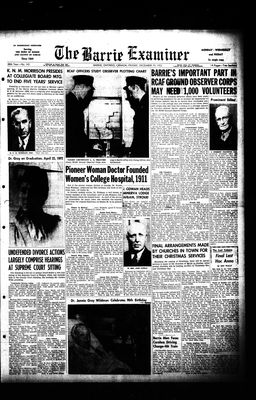 Barrie Examiner, 19 Dec 1952