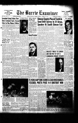 Barrie Examiner, 13 Mar 1953