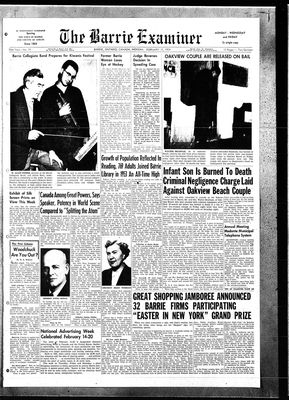 Barrie Examiner, 15 Feb 1954