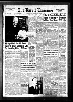 Barrie Examiner, 10 Dec 1954