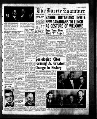 Barrie Examiner, 26 Oct 1956