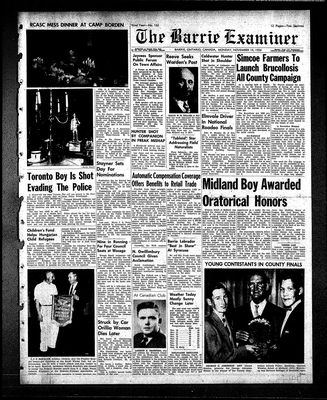 Barrie Examiner, 19 Nov 1956