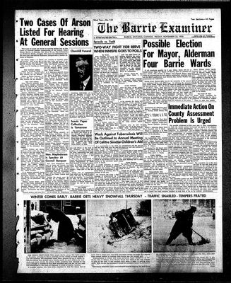 Barrie Examiner, 23 Nov 1956