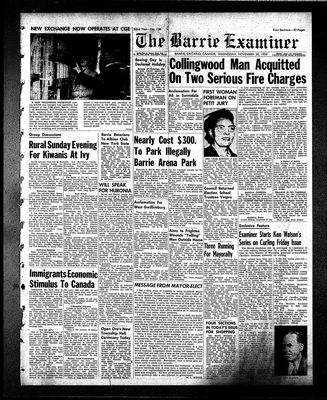 Barrie Examiner, 28 Nov 1956