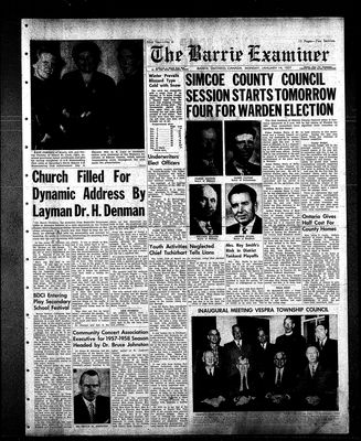 Barrie Examiner, 14 Jan 1957