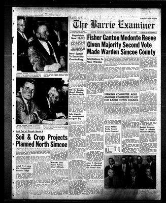 Barrie Examiner, 16 Jan 1957