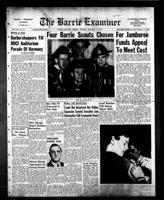 Barrie Examiner, 11 Feb 1957