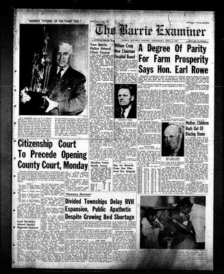 Barrie Examiner, 3 Apr 1957