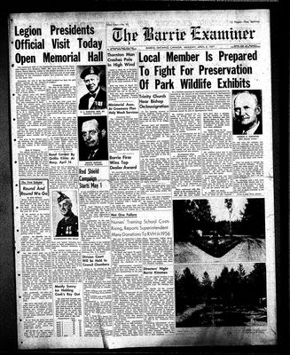 Barrie Examiner, 8 Apr 1957