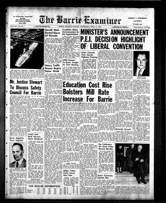 Barrie Examiner, 17 Apr 1957