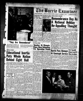 Barrie Examiner, 11 Nov 1957