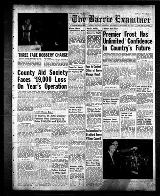 Barrie Examiner, 20 Nov 1957