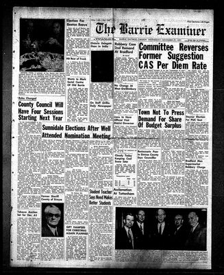 Barrie Examiner, 27 Nov 1957