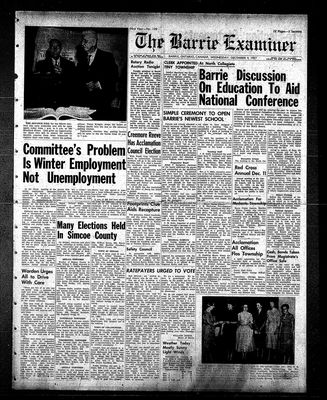 Barrie Examiner, 4 Dec 1957