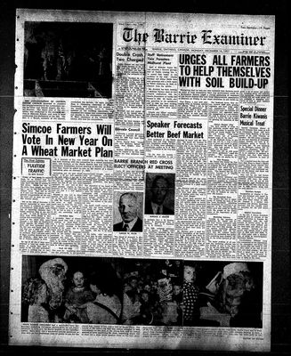 Barrie Examiner, 16 Dec 1957