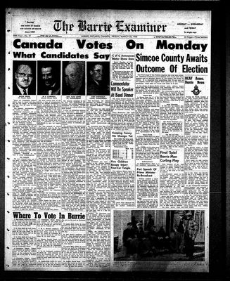 Barrie Examiner, 28 Mar 1958