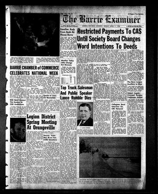 Barrie Examiner, 11 Apr 1958