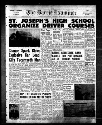 Barrie Examiner, 23 Apr 1958