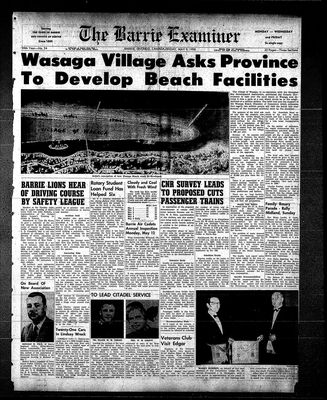 Barrie Examiner, 9 May 1958