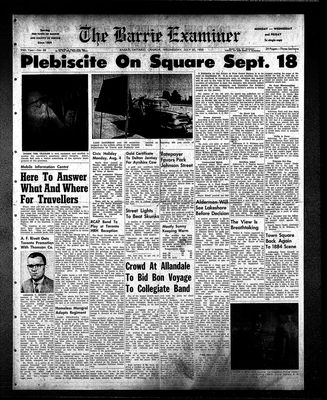 Barrie Examiner, 30 Jul 1958