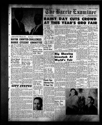 Barrie Examiner, 12 Sep 1958