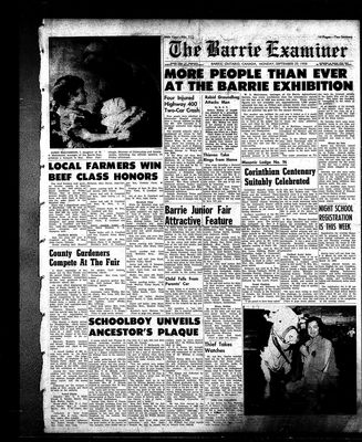 Barrie Examiner, 29 Sep 1958