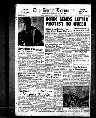 Barrie Examiner, 2 Feb 1959