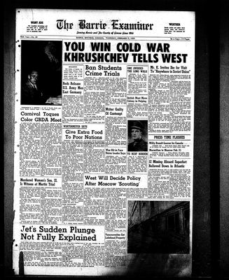 Barrie Examiner, 5 Feb 1959