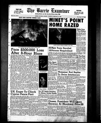 Barrie Examiner, 12 Feb 1959