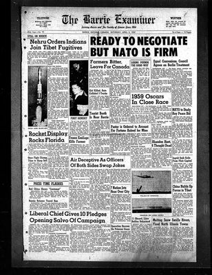 Barrie Examiner, 4 Apr 1959