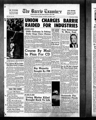 Barrie Examiner, 3 Oct 1959