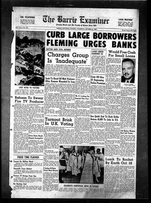 Barrie Examiner, 8 Oct 1959