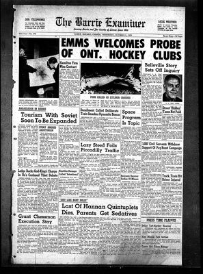 Barrie Examiner, 21 Oct 1959