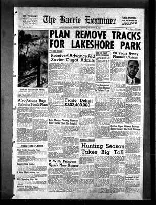 Barrie Examiner, 3 Nov 1959