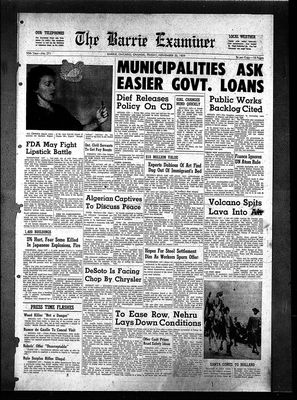 Barrie Examiner, 20 Nov 1959