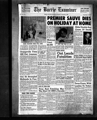 Barrie Examiner, 2 Jan 1960