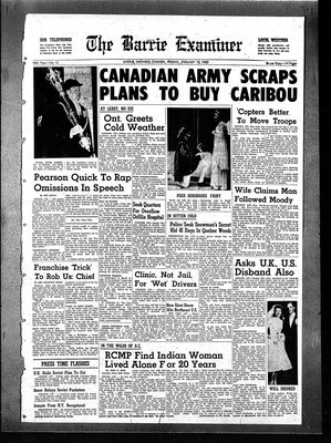 Barrie Examiner, 15 Jan 1960