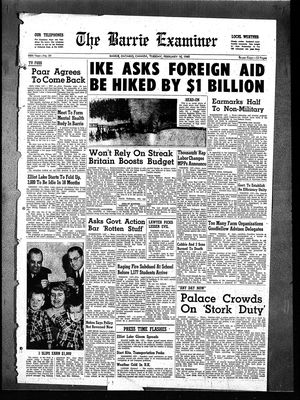 Barrie Examiner, 16 Feb 1960